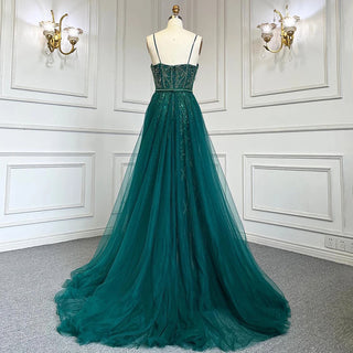 Crystal-Embellished Long White and Nude Mermaid Evening Dress - 2024 Elegant Gown