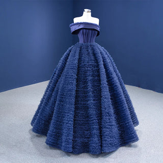 Chic Royal Blue Ruched Formal Evening Party Dresses.
