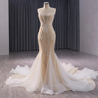 Beautiful Sweetheart Sequins Beaded Mermaid Gown for Women