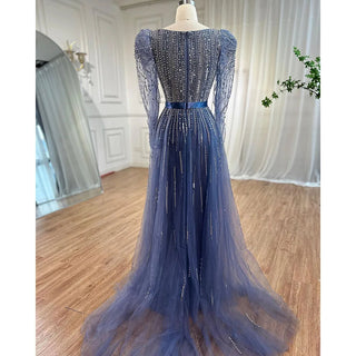 Dubai Fuchsia Elegance: Luxury Evening Dress with Long Sleeves, Overskirt, and Arabic-inspired Elegance for Women at Wedding Parties and Formal Events.