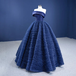 Chic Royal Blue Ruched Formal Evening Party Dresses.