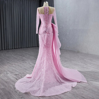 Crystal Long Sleeve Birthday Party Women's Mermaid Dresses