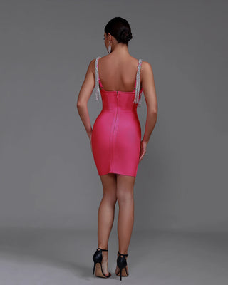 Luxurious Rhinestone Strap Corset Mini Dress for Women 2024