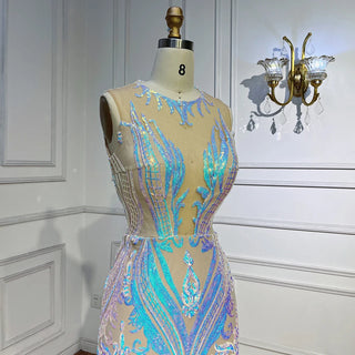 Ships in 1 to 3 Days - White Long Prom Dresses 2024 Luxury Sequined Elegant Mermaid Style for Black Girl Prom Gala Party