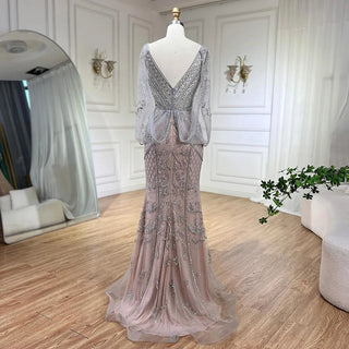 Dubai Glamour: 2024 Nude V-Neck Evening Dress with Crystal Embellishments, Sleeveless Shawl Yarn, and Formal Elegance