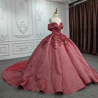Bling Brilliance: Sweetheart Red Quinceañera Gown
