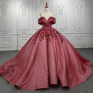 Bling Brilliance: Sweetheart Red Quinceañera Gown