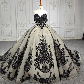 Chic Lace Spaghetti Strap plus Size Women'S Dresses with Long Train Evening Gowns