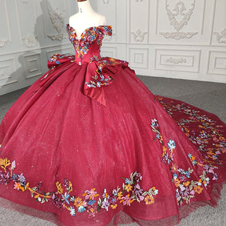 Elegance Unveiled: Beautiful Off-Shoulder Evening Prom Quinceañera