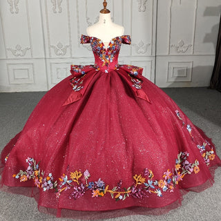 Elegance Unveiled: Beautiful Off-Shoulder Evening Prom Quinceañera