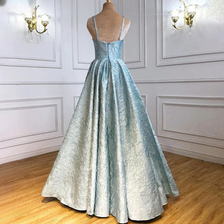 Blue Spaghetti Strap Sexy Evening Dresses Gowns 2024 - High Split Simple For Women Wedding Party