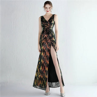 Celebrity Style Sequin Mermaid Evening Dress with Split - Banquet Gown
