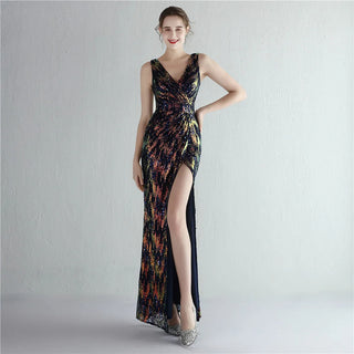 Celebrity Style Sequin Mermaid Evening Dress with Split - Banquet Gown