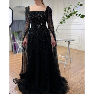 Arabic Gold A-Line Evening Dress 2024: Sexy Feathers, Cape Sleeves, Beaded Luxury - Ideal for Women's Party