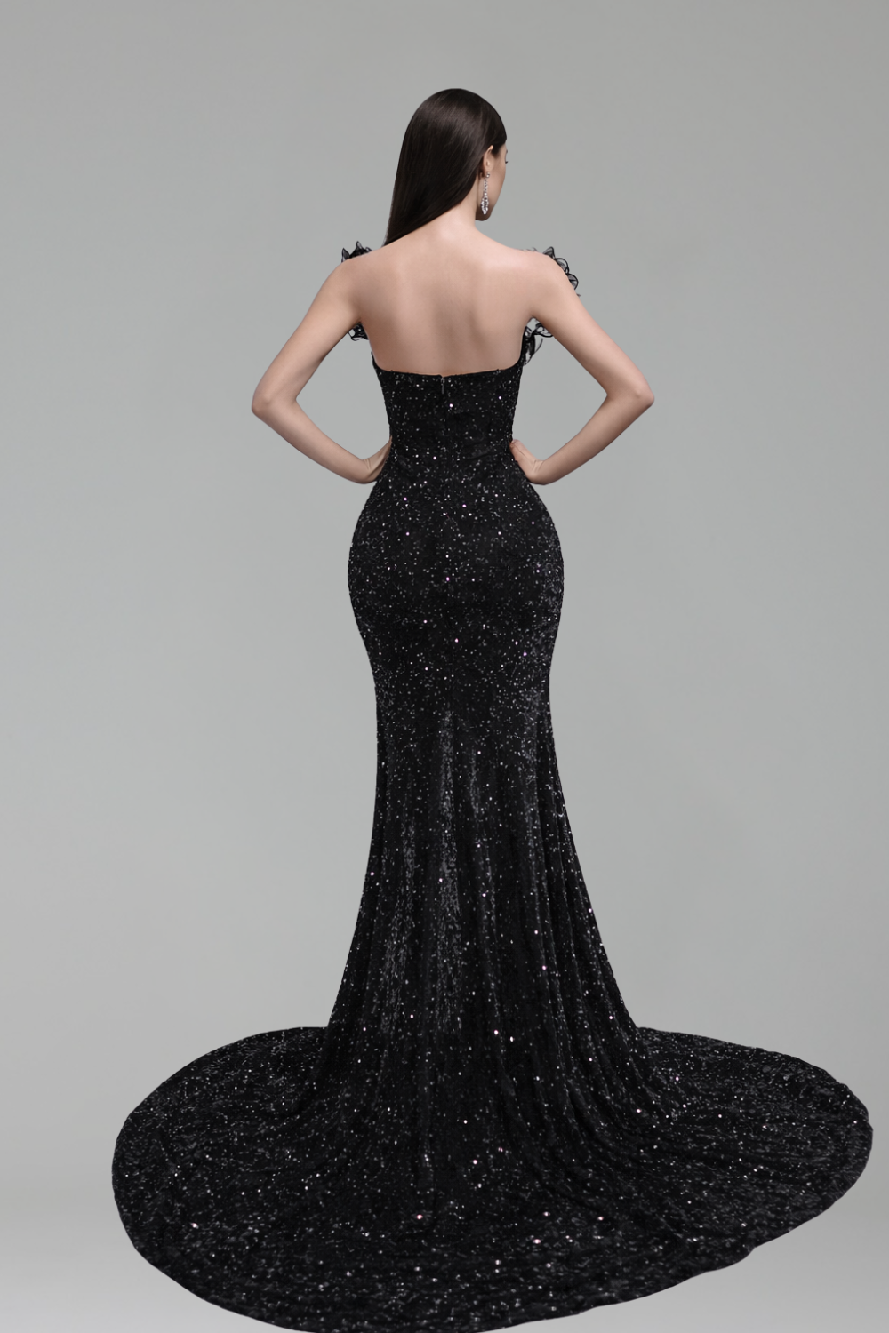 Emerald Sequin Floral Mermaid Gown - LAROSABRIDE