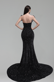 Emerald Sequin Floral Mermaid Gown - LAROSABRIDE
