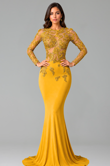 Illusion Lace Mermaid Evening Gown - LAROSABRIDE