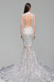 Illusion Lace Sequin Mermaid Gown - LAROSABRIDE