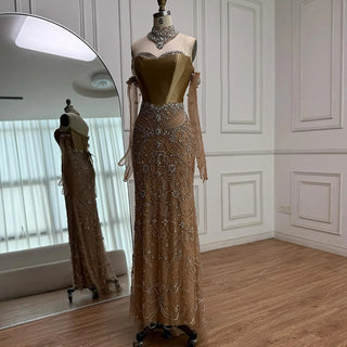 Ships in 2 to 5 Days -Luxury Beaded Corset Evening Gown with Sheer Overlay & Matching Gloves – 2025 Elegant Long Dress