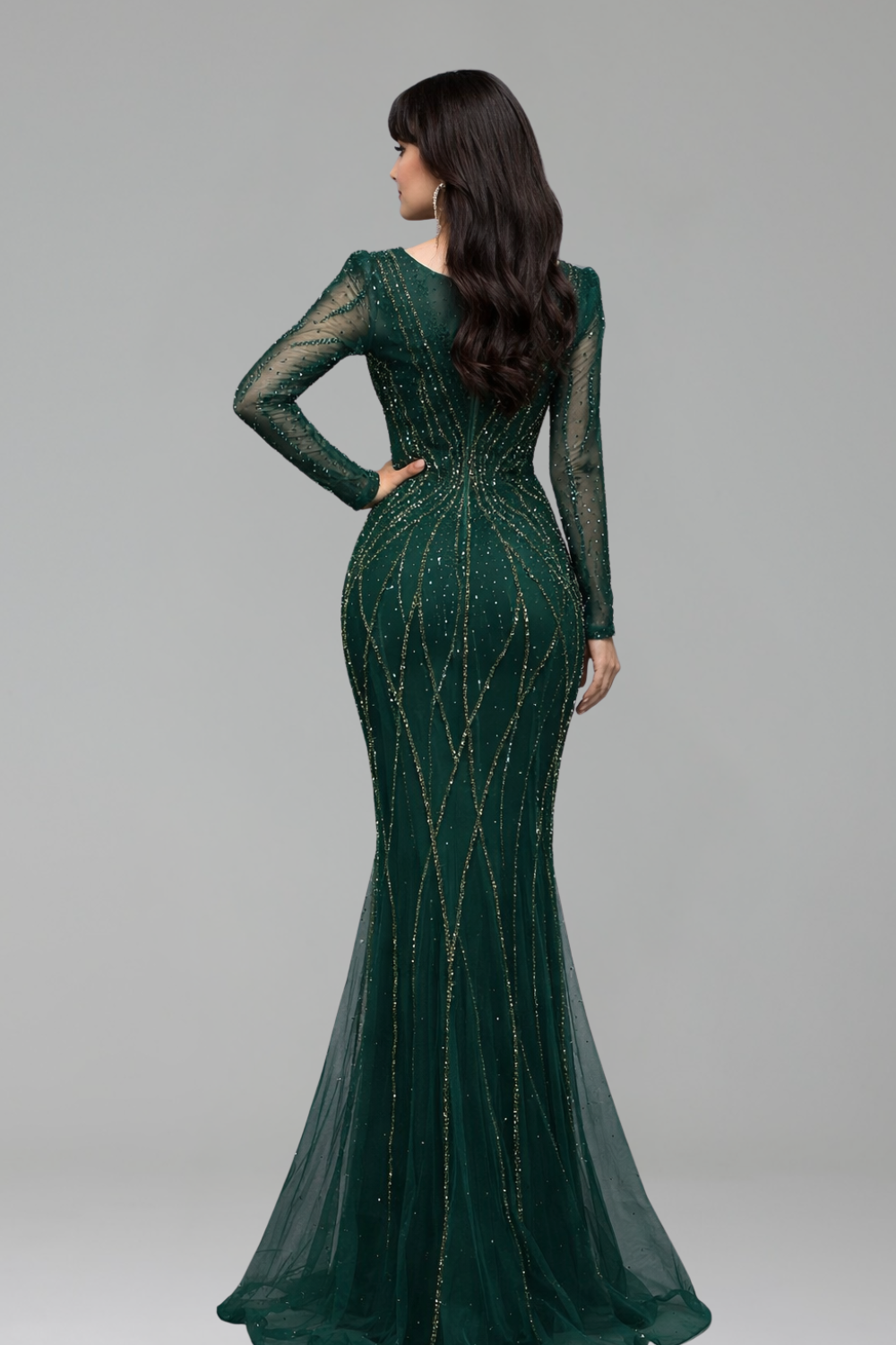 Beaded Mermaid Evening Dress - LAROSABRIDE