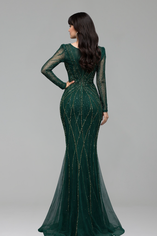 Beaded Mermaid Evening Dress - LAROSABRIDE
