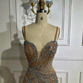 Ships in 2 to 5 Days - Saudi Arabic Spaghetti Strap Mermaid Evening Dress with High Slit for Formal Occasions