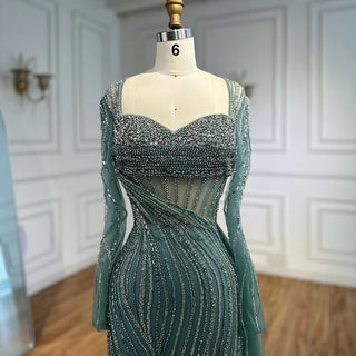 Ships in 2 to 5 Days - Customized 2025 Saudi Nude Beaded Crystal Arabic Evening Dress with Overskirt – Gown for Formal Occasions