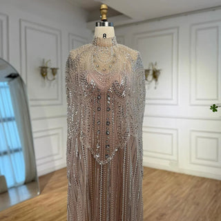 Ships in 2 to 5 Days -2025 Custom Champagne Luxury Kaftan Evening Dress – Elegant Gown for Weddings & Formal Parties