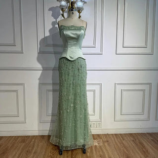 Satin Corset Embellished Column Gown