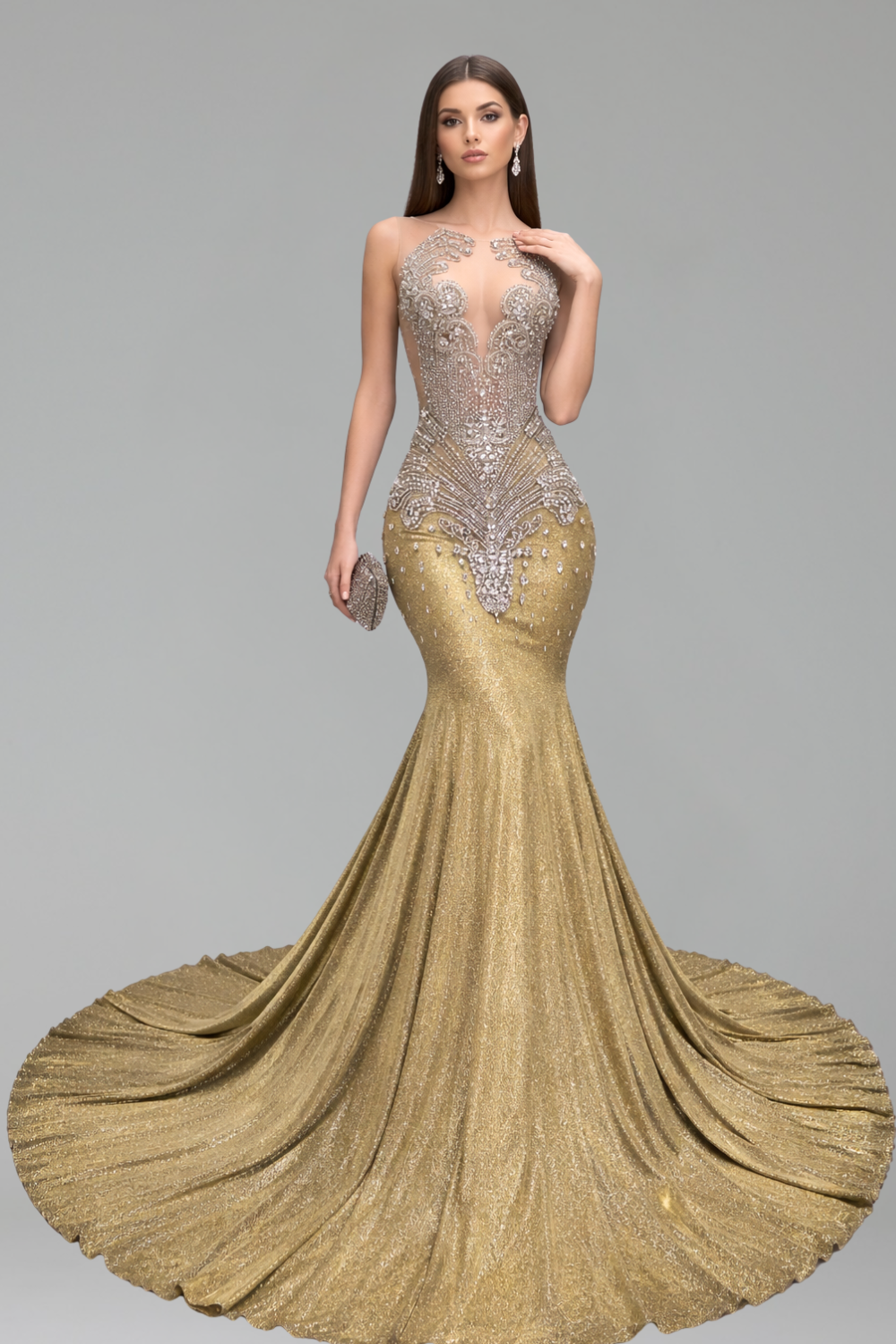 Beaded Mermaid Evening Gown - LAROSABRIDE