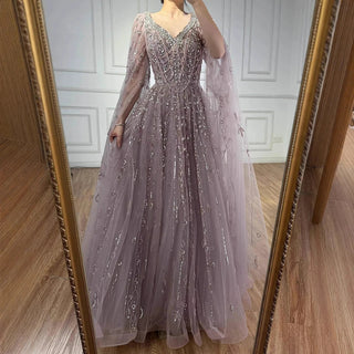 Embellished Tulle A-Line Gown