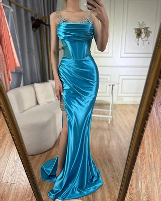 Draped Satin Corset Gown