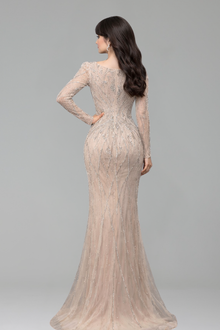 Beaded Mermaid Evening Dress - LAROSABRIDE