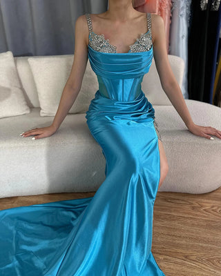 Draped Satin Corset Gown