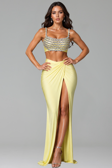 Crystal Embellished Two-Piece Gown - LAROSABRIDE