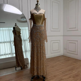 Ships in 2 to 5 Days -Luxury Beaded Corset Evening Gown with Sheer Overlay & Matching Gloves – 2025 Elegant Long Dress