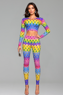 Multicolor Crystal Pattern Two-Piece Set - LAROSABRIDE