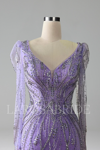 Beaded Mermaid Evening Dress - LAROSABRIDE