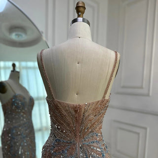 Ships in 2 to 5 Days - Saudi Arabic Spaghetti Strap Mermaid Evening Dress with High Slit for Formal Occasions