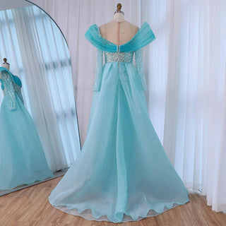 Ships in 2 to 5 Days - Luxury White Nude Beaded Mermaid Evening Dress – Saudi-Inspired Formal Gown with Overskirt