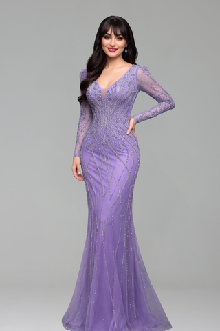 Beaded Mermaid Evening Dress - LAROSABRIDE