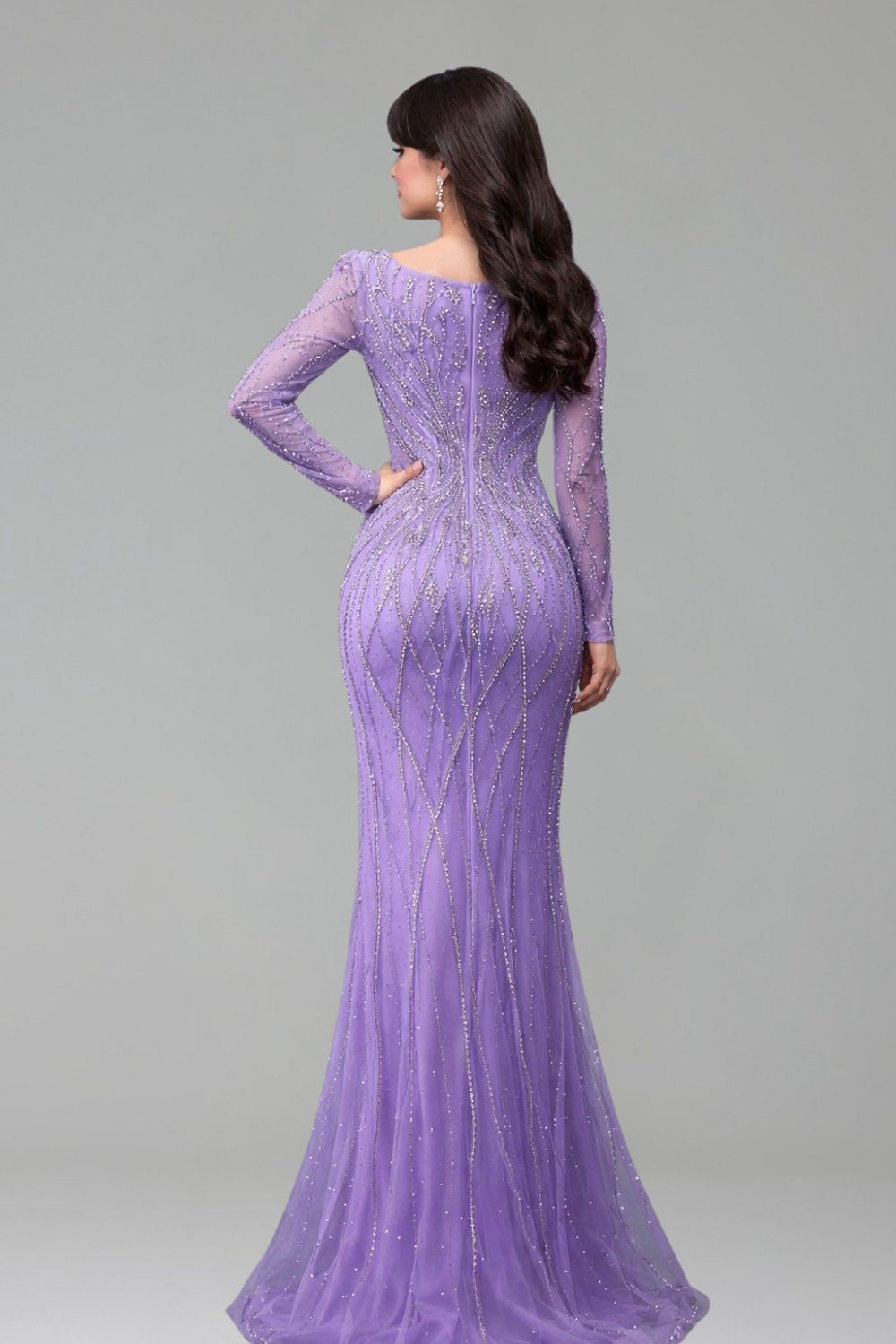 Beaded Mermaid Evening Dress - LAROSABRIDE