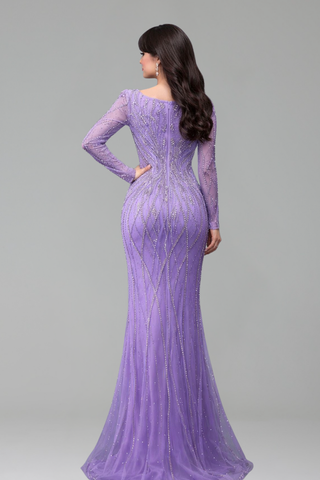 Beaded Mermaid Evening Dress - LAROSABRIDE