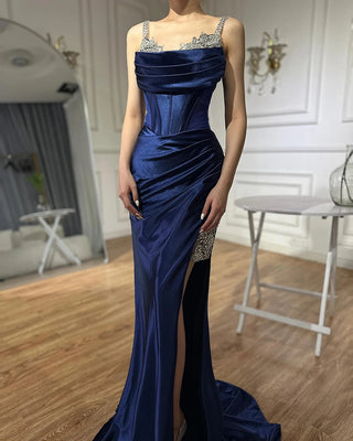 Draped Satin Corset Gown