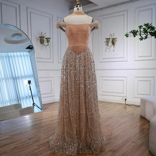 Ships in 2 to 5 Days -Luxury Arabic A-Line Evening Dress with Cape – 2025 Formal Gown