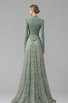 Beaded Skirt Modest Dress-Larosabride