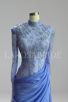 High Neck Beaded Mermaid Dress - LAROSABRIDE