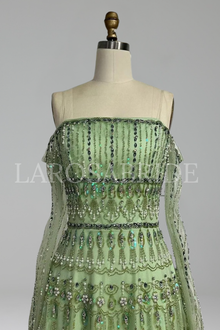 Beaded Mermaid Evening Gown - LAROSABRIDE