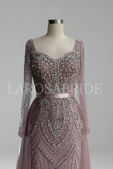Mermaid Dress with Overskirt Beaded - LAROSABRIDE