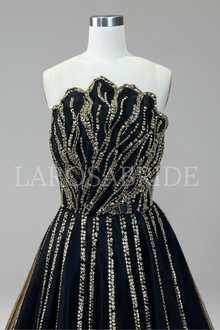Beaded Scalloped Evening Dress - LAROSABRIDE